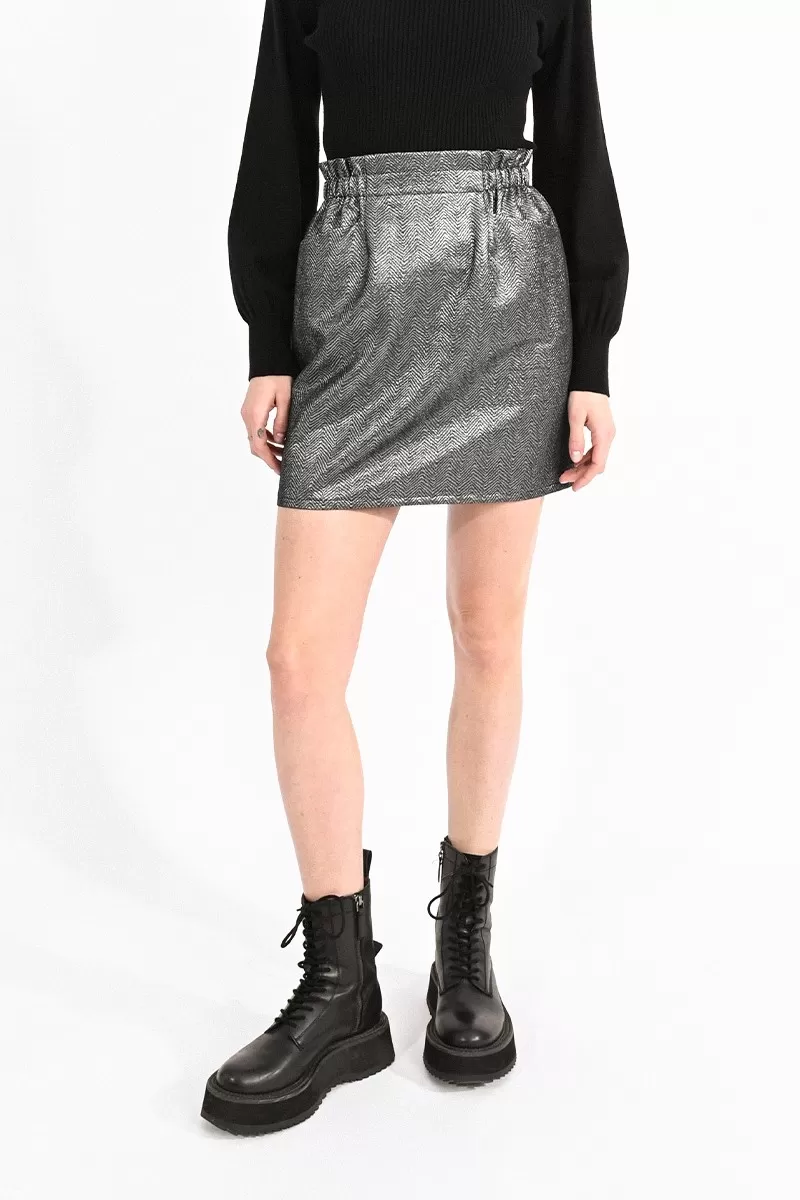 Silver iridescent cheap skirt